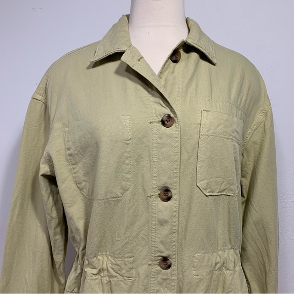 Everlane The Cinchable Chore Jacket Tan/Yellow Women’s Size Medium Pocket Canvas - Picture 3 of 15
